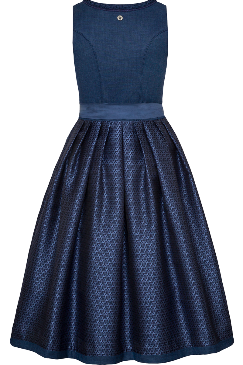 Midi-Dirndl gerader Ausschnitt mit Reiverschluss blau Bild 2