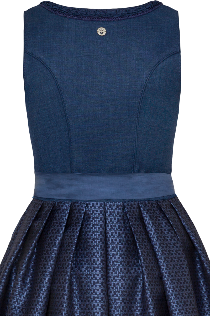 Midi-Dirndl gerader Ausschnitt mit Reiverschluss blau Bild 2