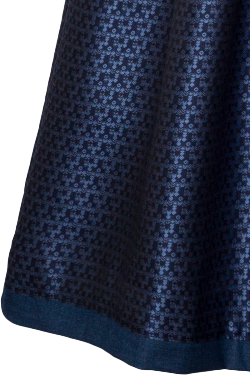 Midi-Dirndl gerader Ausschnitt mit Reiverschluss blau Bild 2