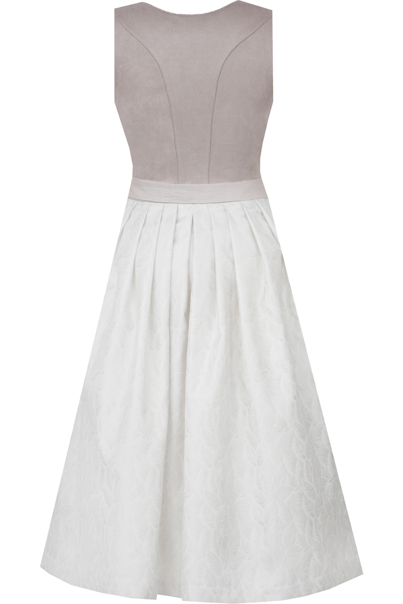 Midi-Dirndl einfarbig mit Veloursoberteil taupe Bild 2