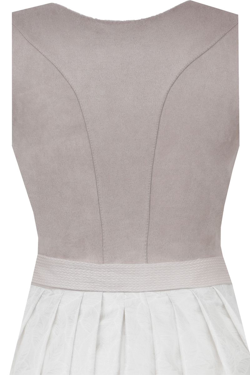 Midi-Dirndl einfarbig mit Veloursoberteil taupe Bild 2