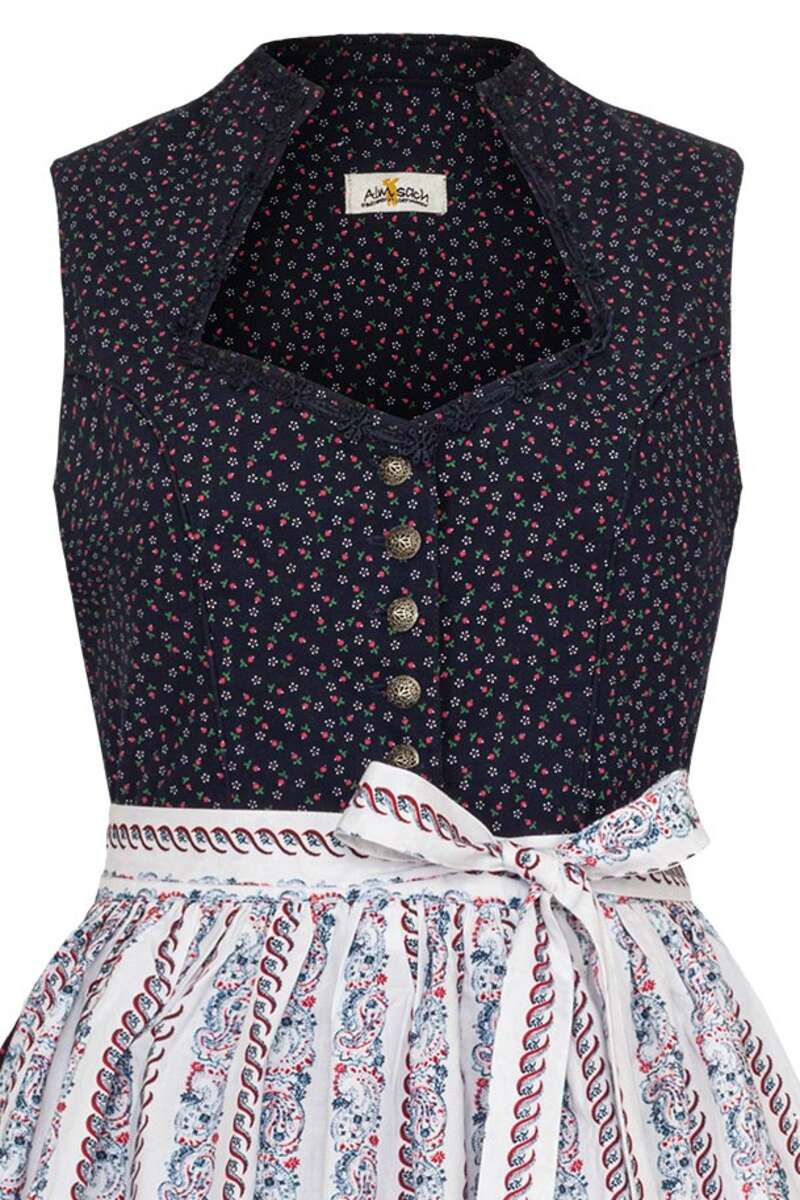 Waschdirndl marine wei Bild 2