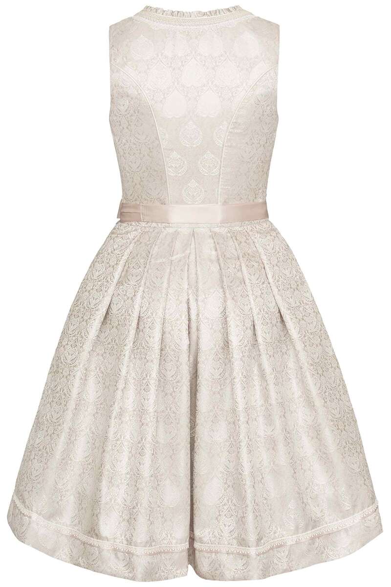 Mini-Dirndl mit transparenter Schrze und Perlen beige Bild 2