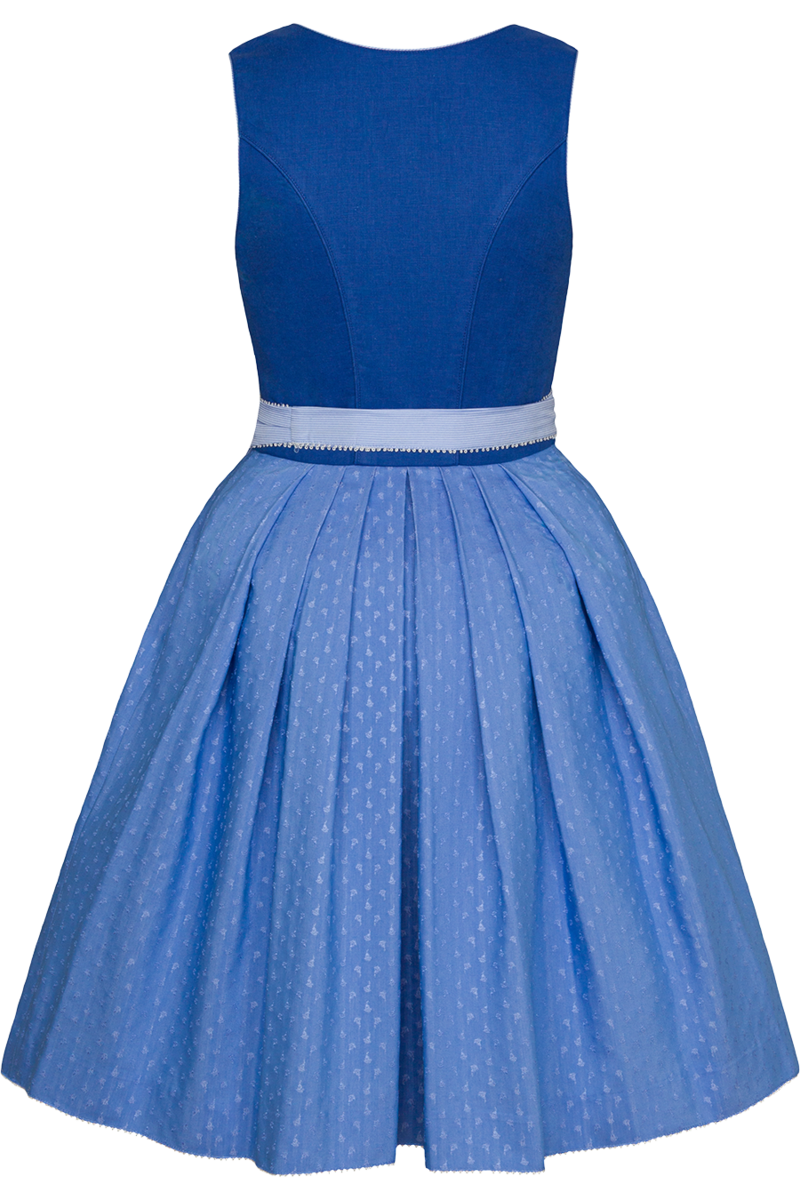Mini-Dirndl mit Leinen und Herzausschnitt blau Bild 2