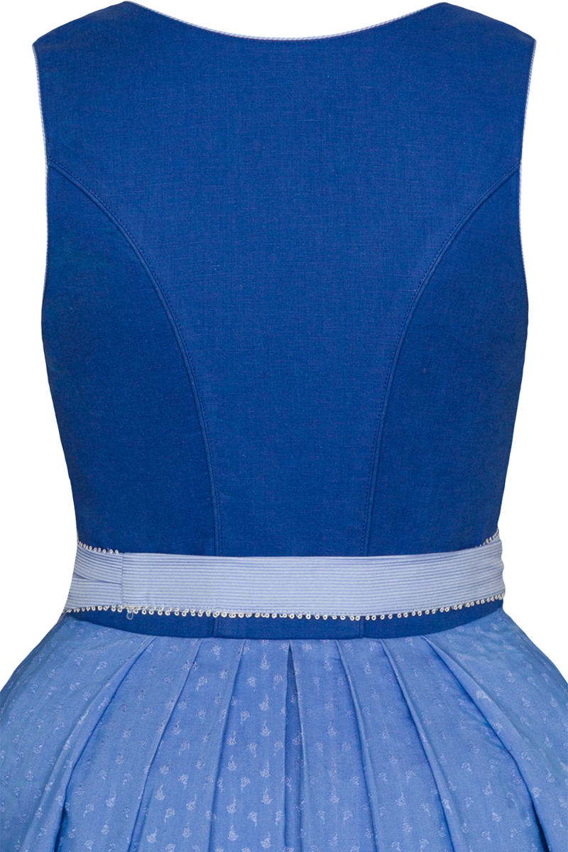 Mini-Dirndl mit Leinen und Herzausschnitt blau Bild 2