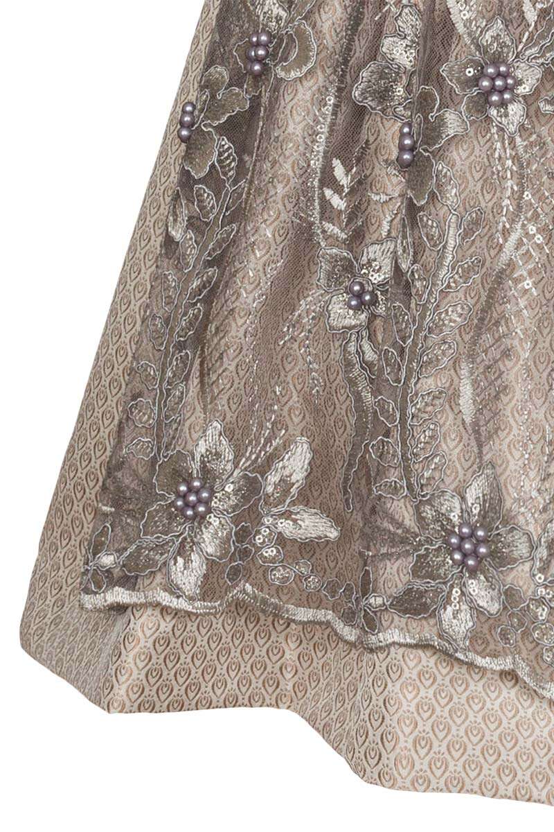 Mini-Dirndl mit Spitzenschrze grau Bild 2