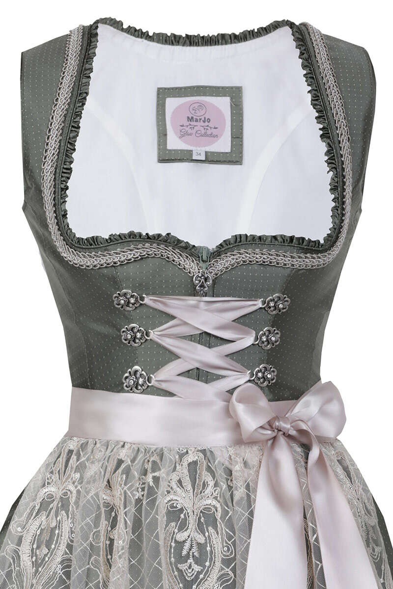 Mini Dirndl mit transparenter Spitzen-Schrze grn Bild 2