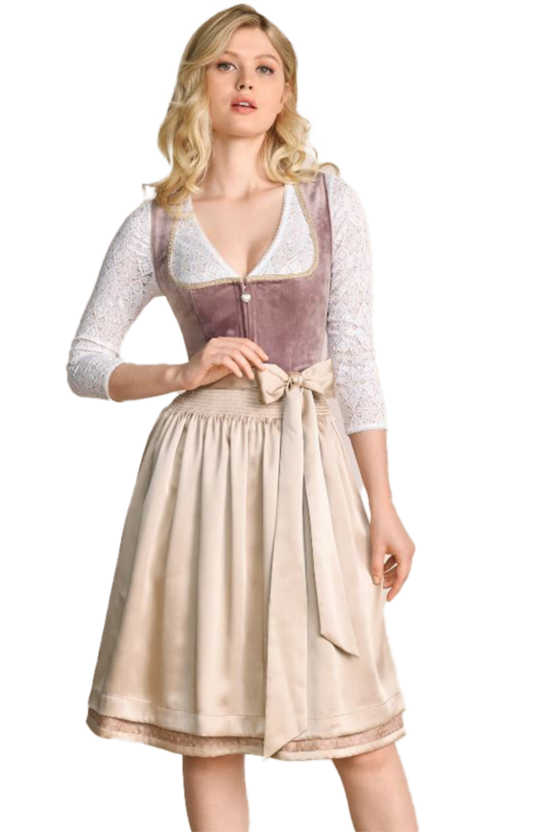 Mini-Dirndl Samt altrosa