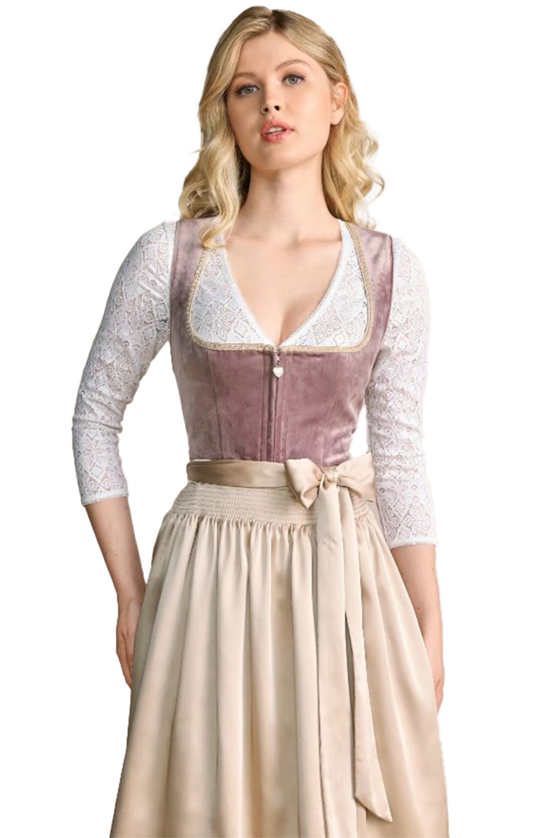 Mini-Dirndl Samt altrosa Bild 2
