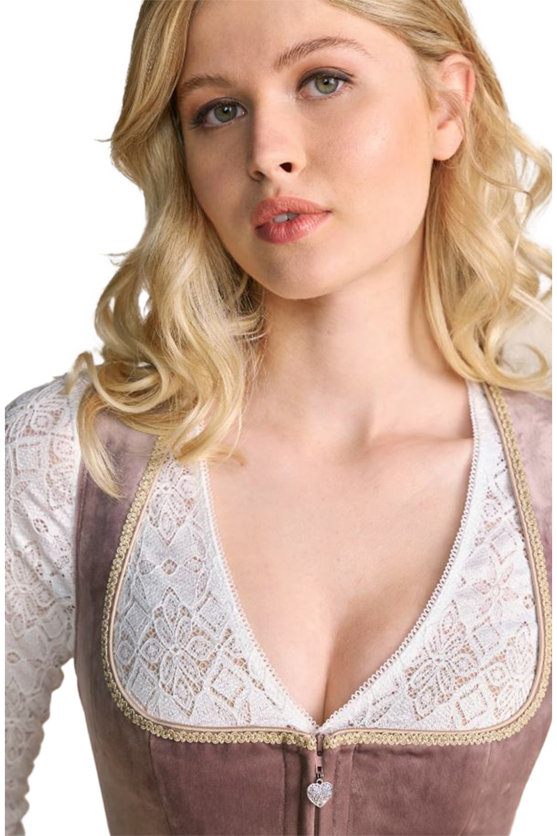 Mini-Dirndl Samt altrosa Bild 2