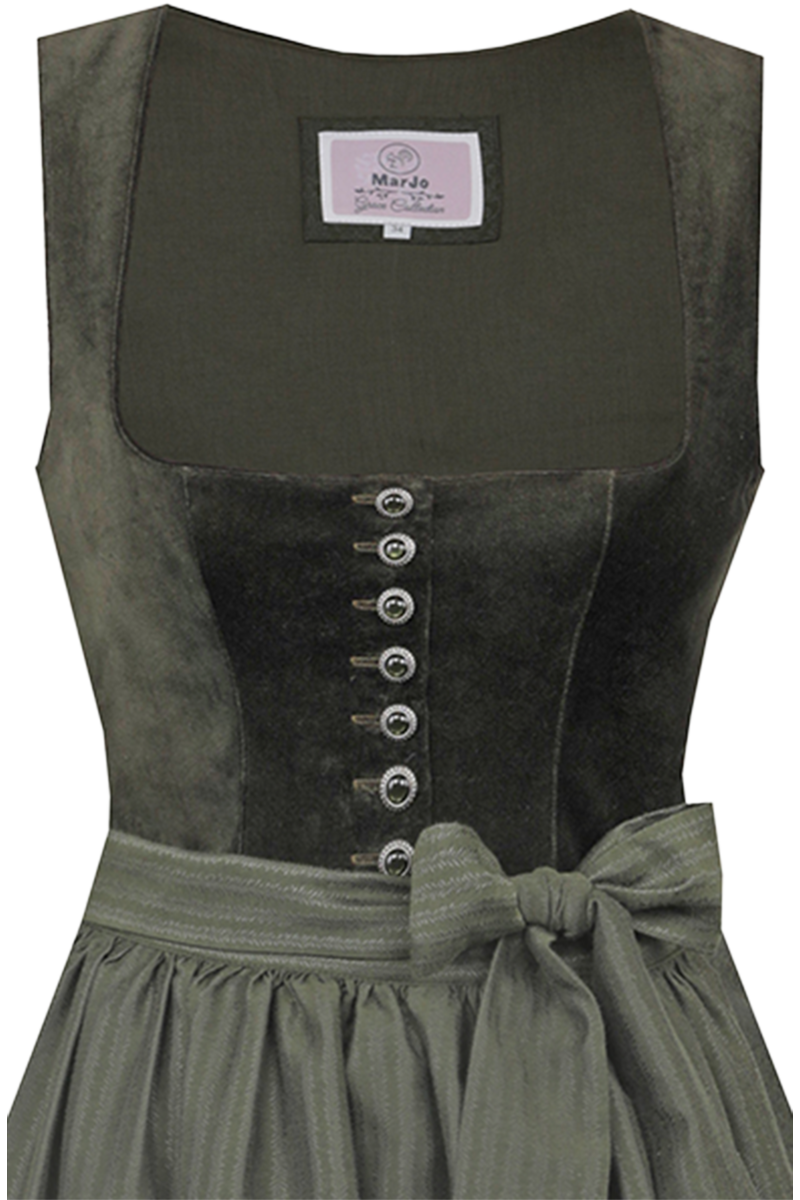 Midi-Samtdirndl oliv Bild 2