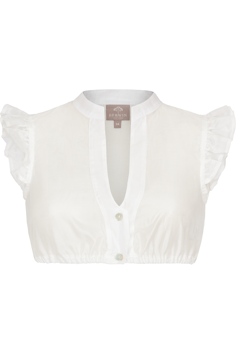 Dirndlbluse mit Flgelrmel transparent wei