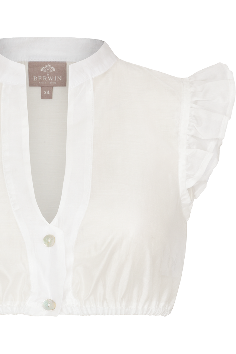 Dirndlbluse mit Flgelrmel transparent wei Bild 2