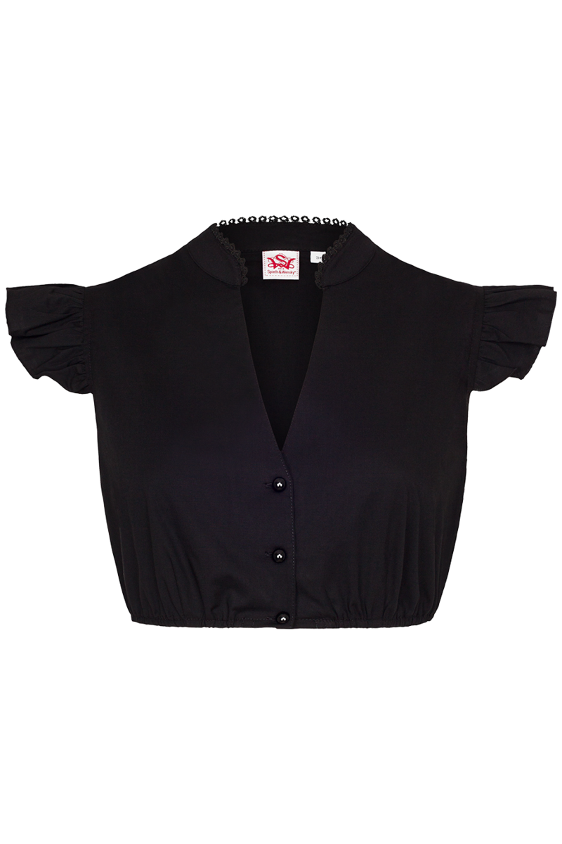 Dirndlbluse mit Flgelarm schwarz