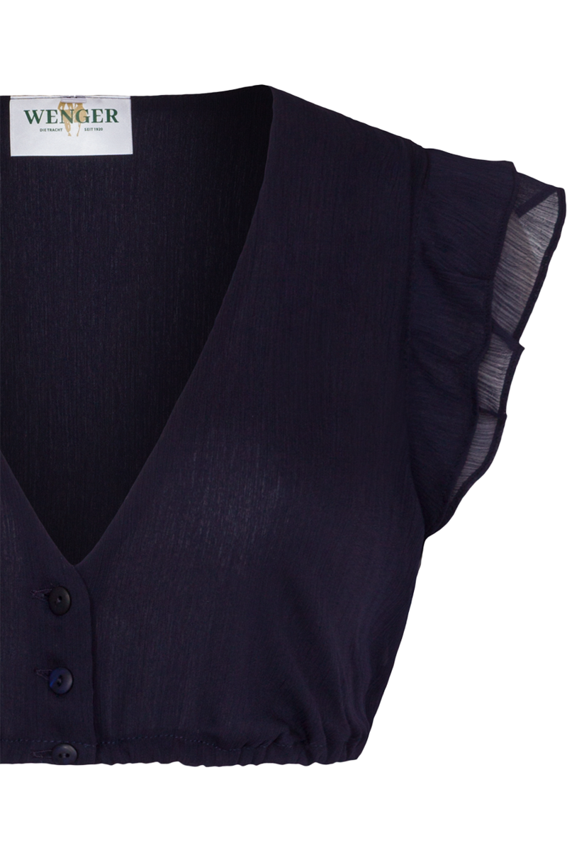 Dirndlbluse mit Flgelrmeln und V-Ausschnitt marine Bild 2