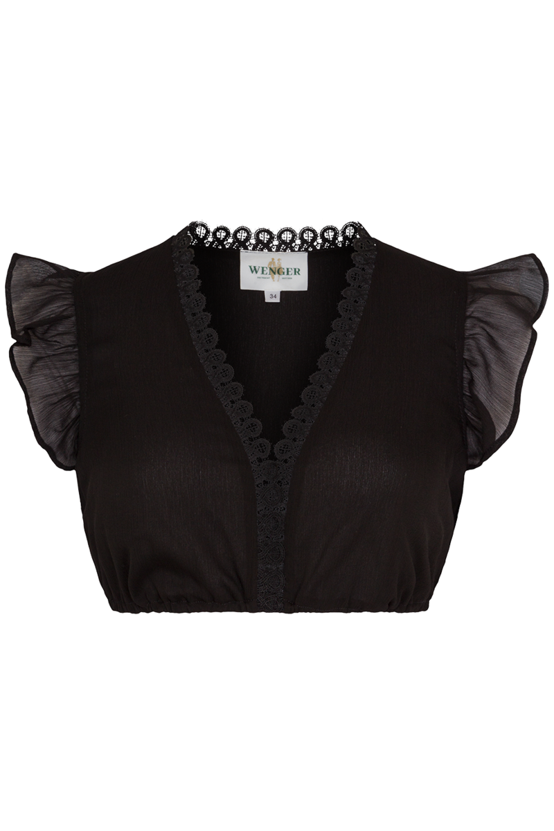 Dirndlbluse mit Flgelarm schwarz