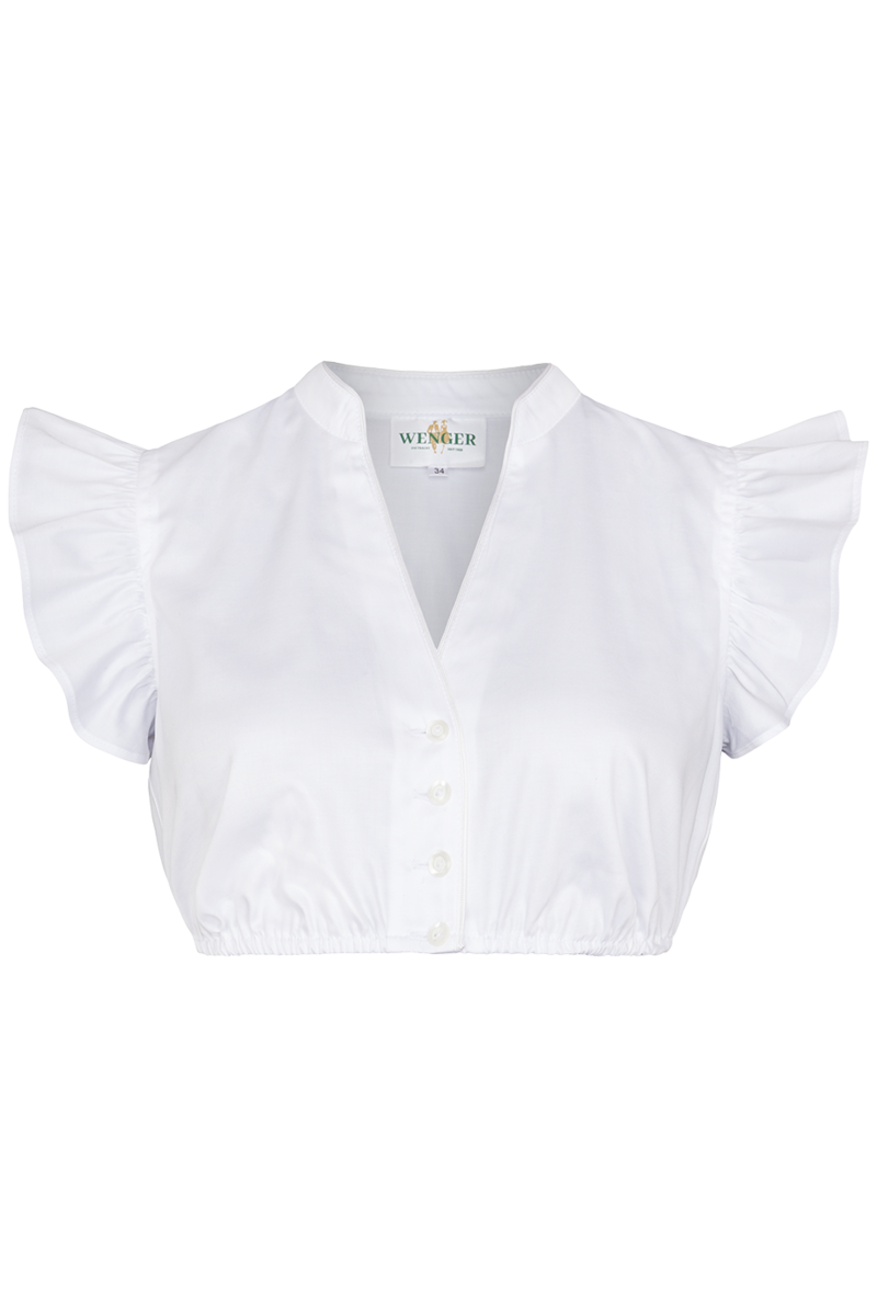 Stretch-Dirndlbluse mit Flgelarm wei