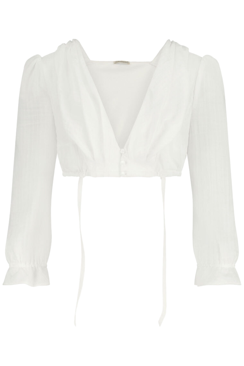 Dirndlbluse mit langen rmeln eierschale