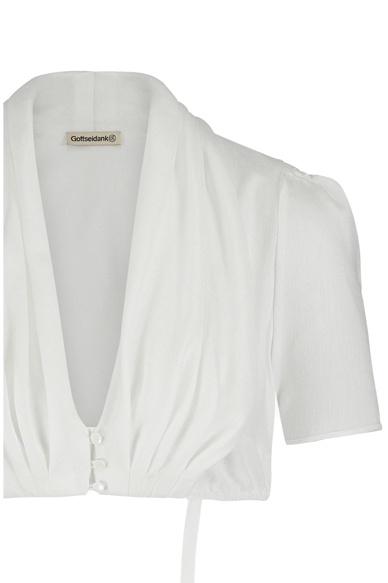 Dirndlbluse mit Schalkragen reinwei Bild 2