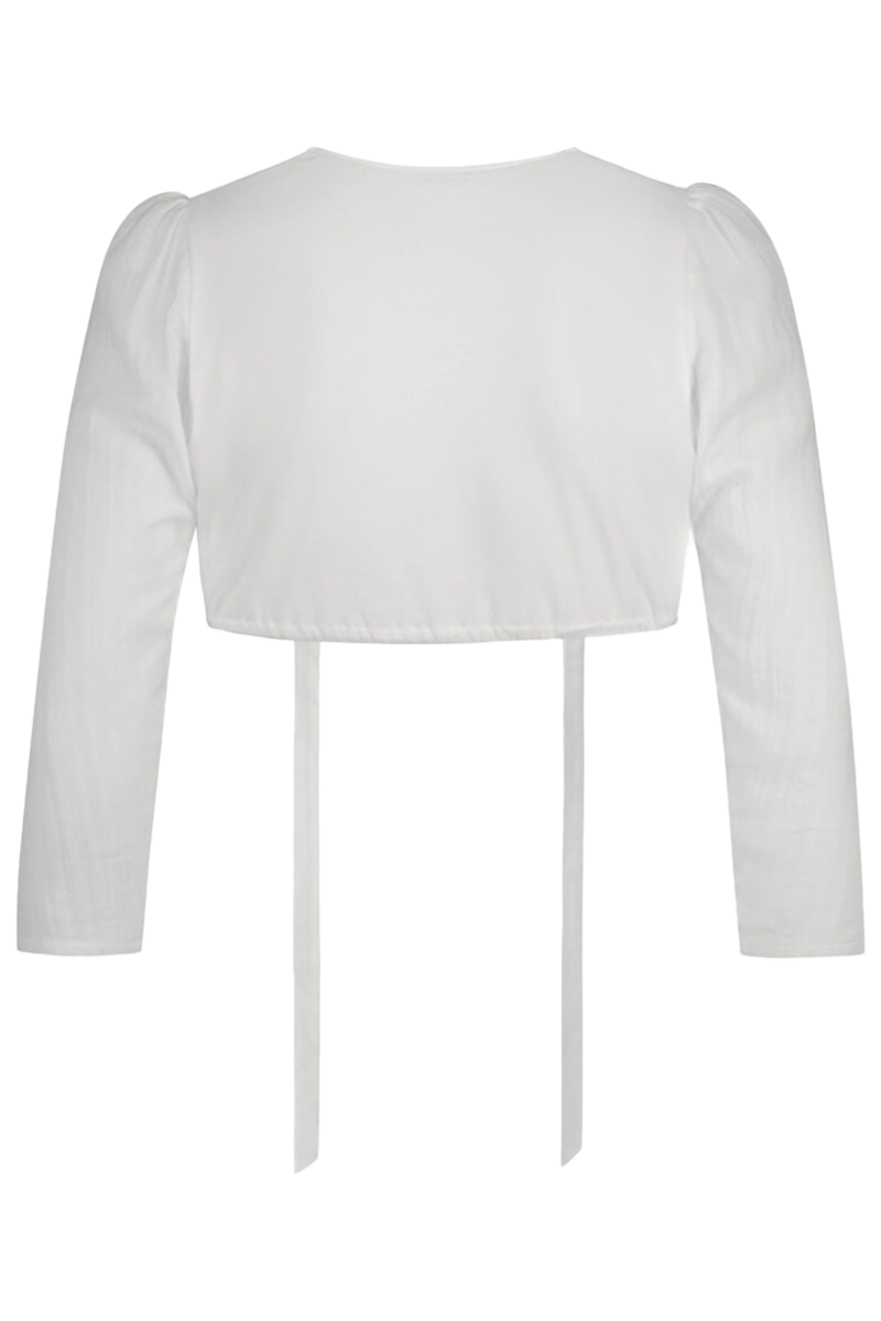Dirndlbluse mit dreiviertel rmeln und Spitze eierschale Bild 2