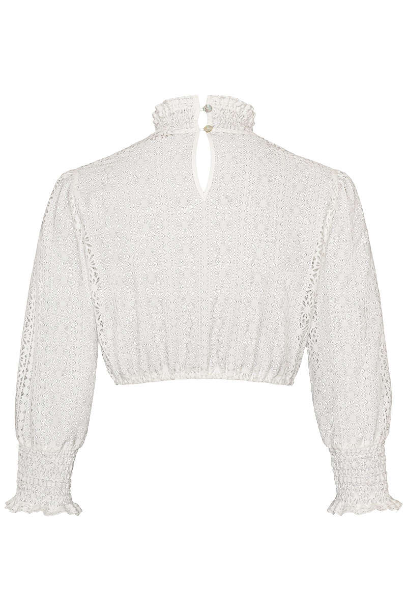 Dirndlbluse hochgeschlossen creme Bild 2