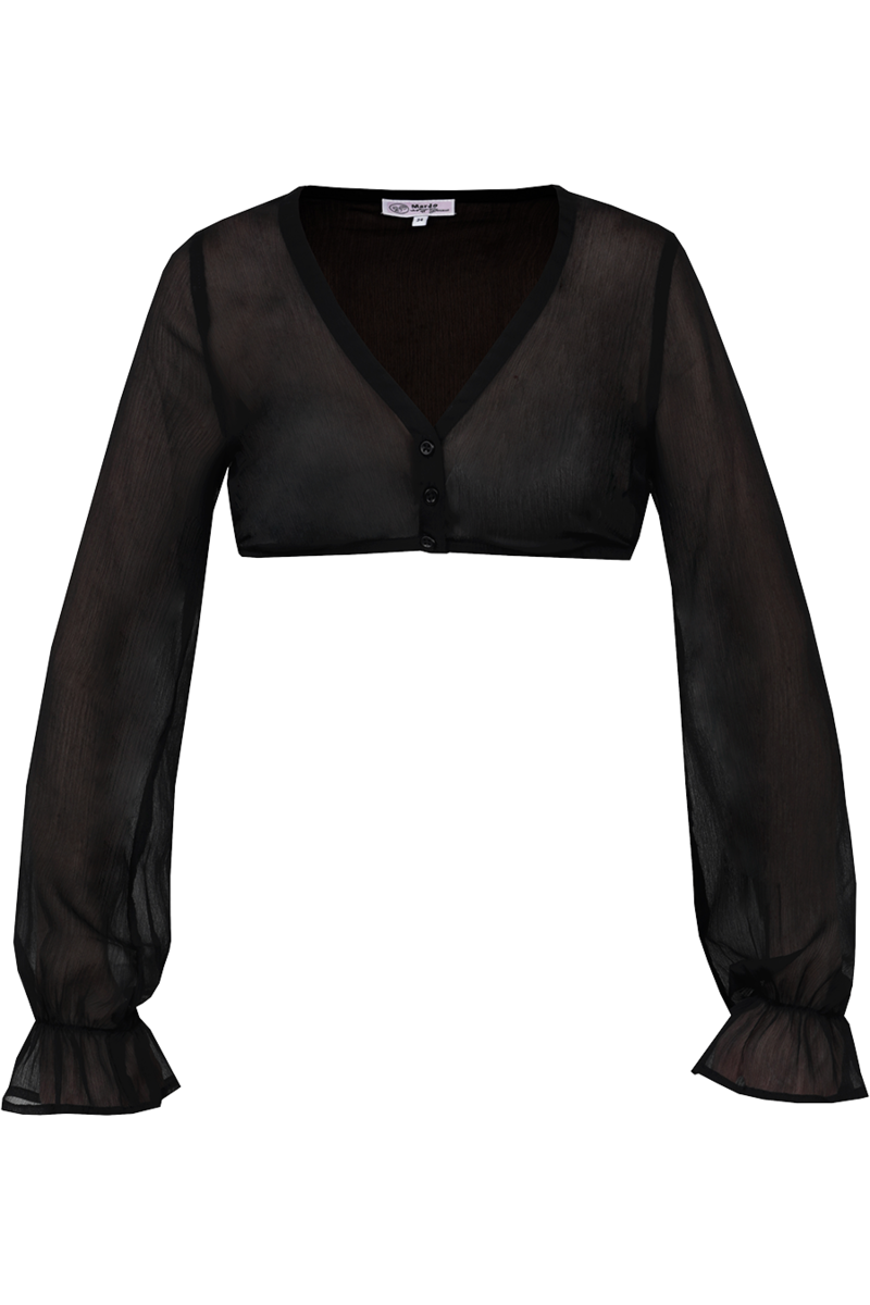 Dirndlbluse mit weiten rmeln schwarz
