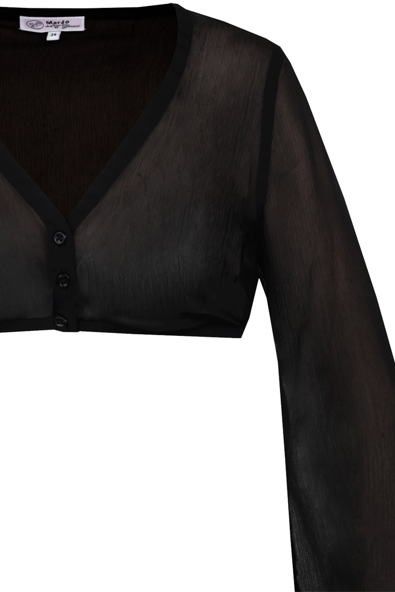 Dirndlbluse mit weiten rmeln schwarz Bild 2
