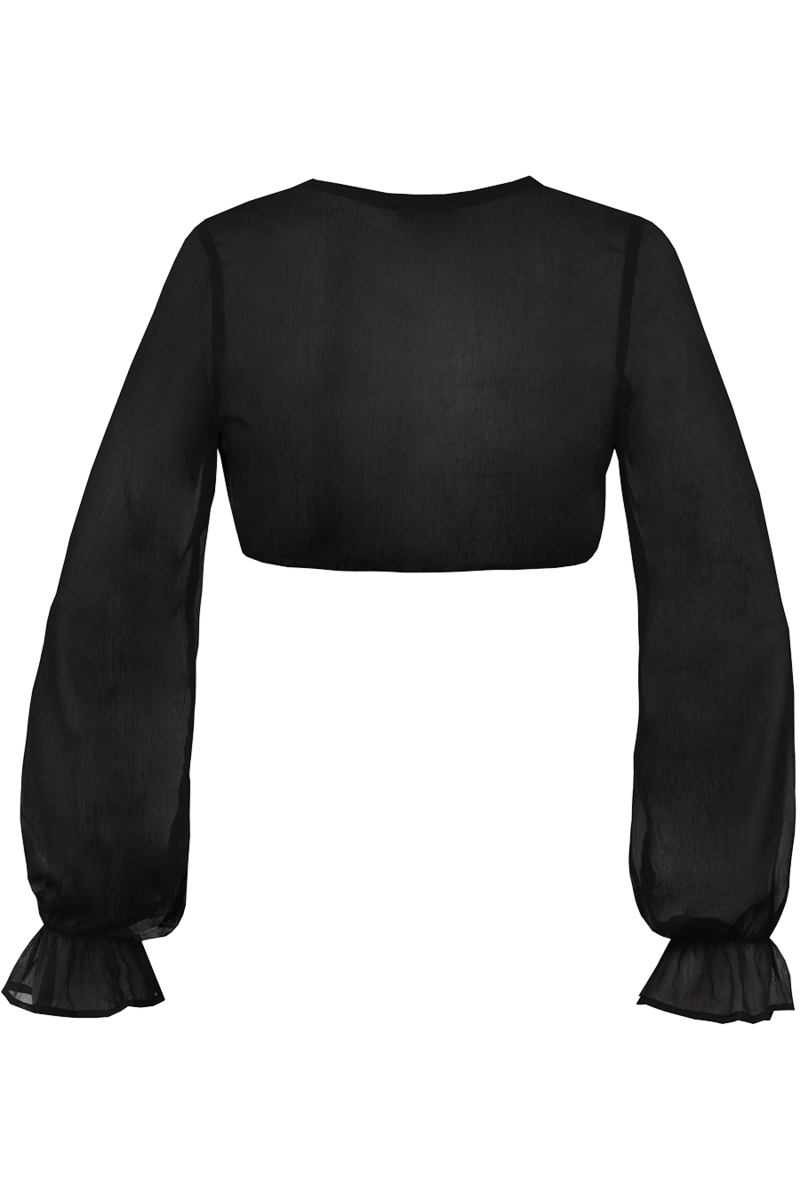 Dirndlbluse mit weiten rmeln schwarz Bild 2