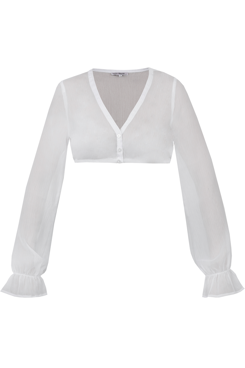 Dirndlbluse mit weiten rmeln offwhite