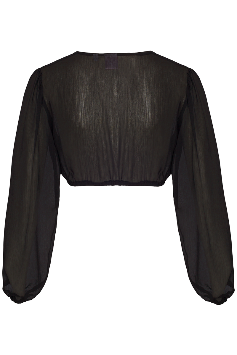 Dirndlbluse mit langen weiten rmeln schwarz Bild 2
