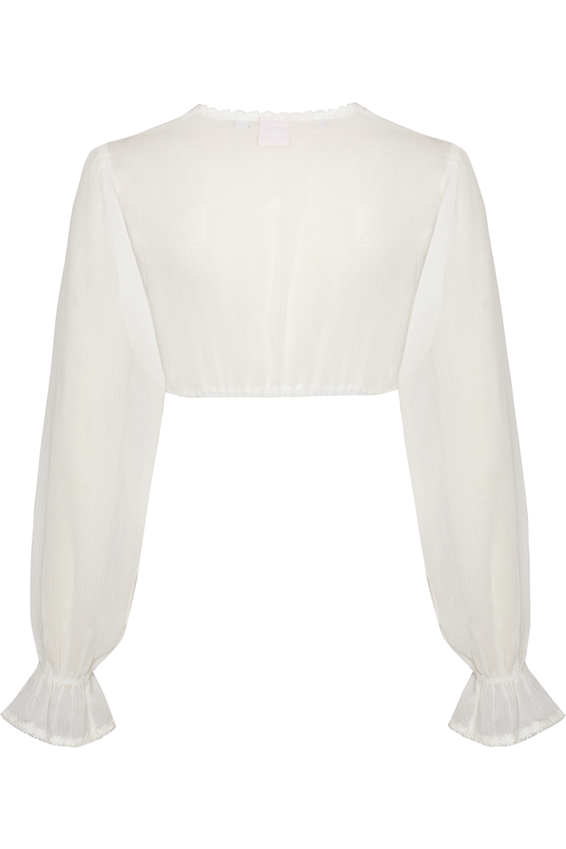Dirndlbluse transparent mit weiten langen rmeln offwhite Bild 2