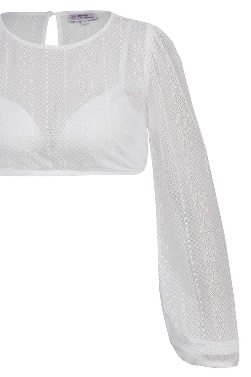 Dirndlbluse mit langen rmeln offwhite Bild 2