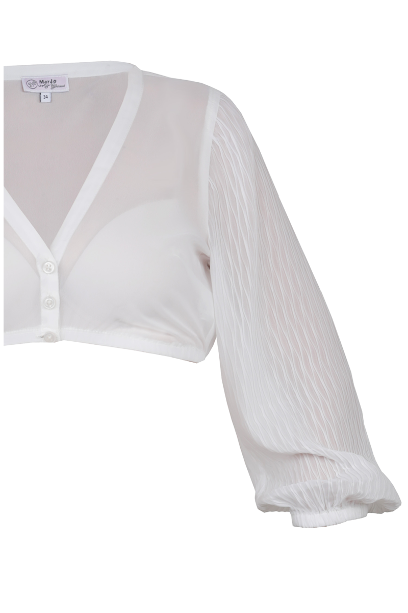Dirndlbluse mit 3/4-Arm wei Bild 2