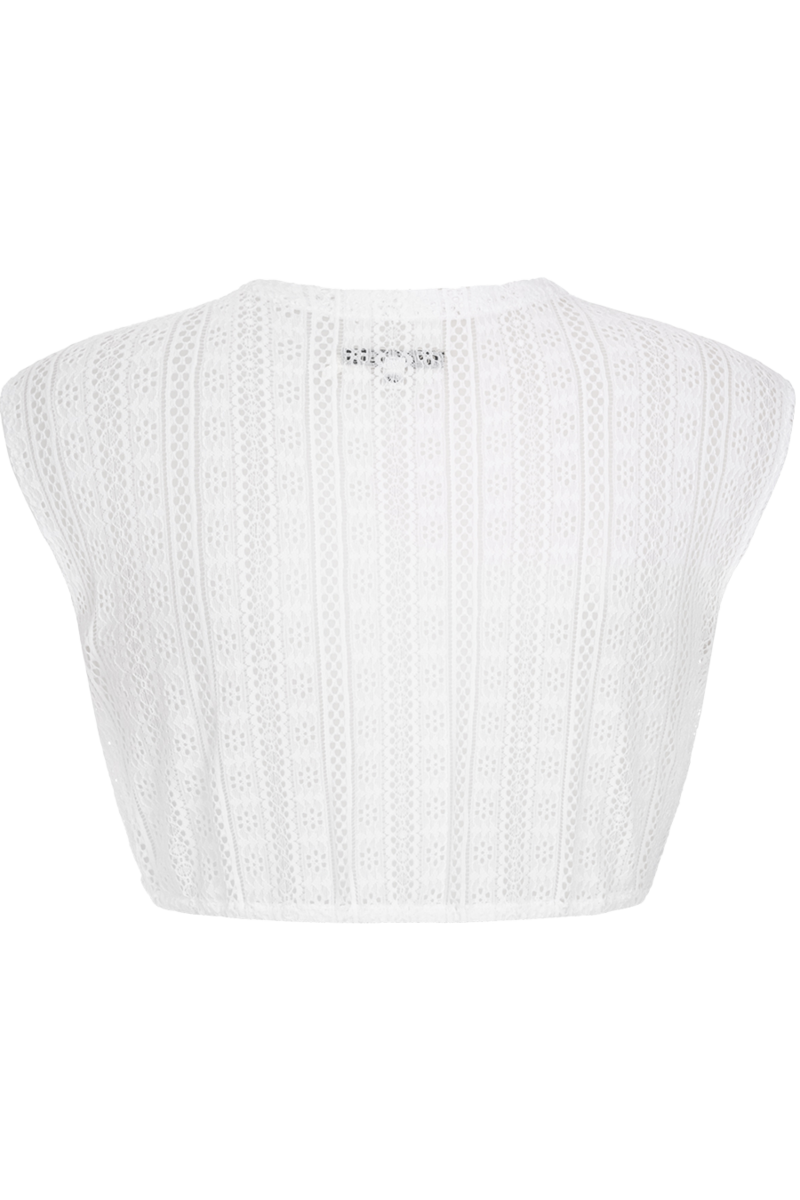 Dirndlbluse ohne Arm mit Spitzenmuster white Bild 2
