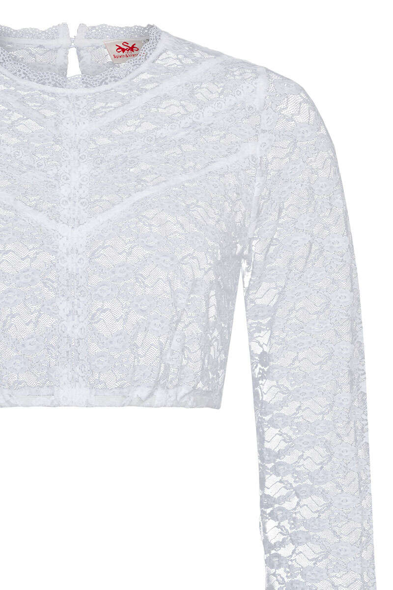 Dirndlbluse mit langen rmeln wei Bild 2