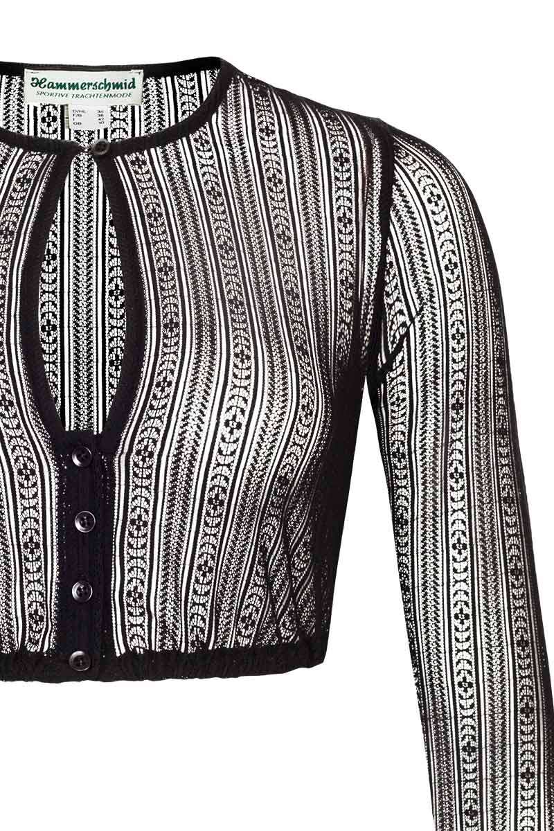 Dirndlbluse mit Tropfenausschnitt langarm schwarz Bild 2