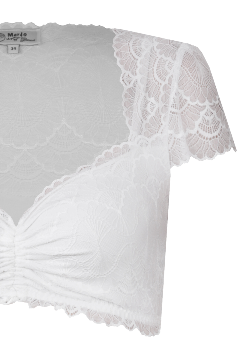 Dirndlbluse mit Flgelarm und Spitze vollelastisch offwhite Bild 2