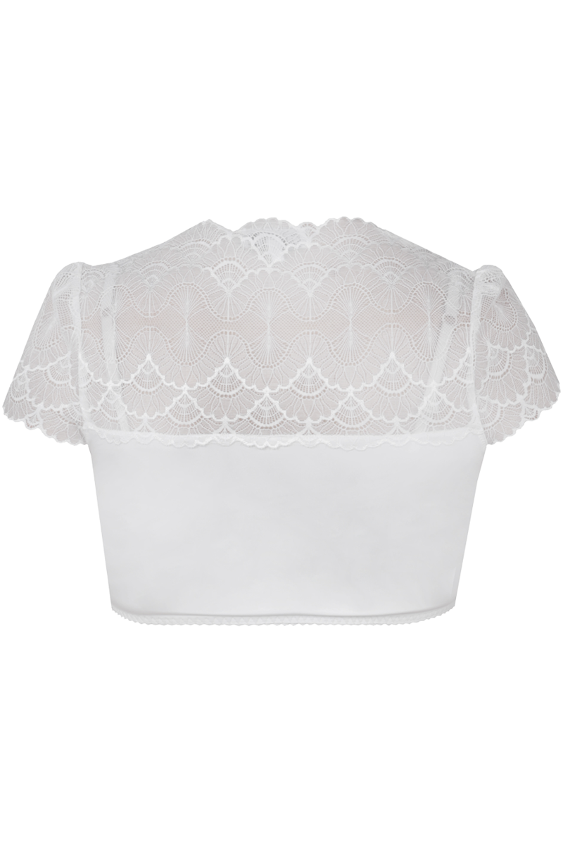 Dirndlbluse mit Flgelarm und Spitze vollelastisch offwhite Bild 2