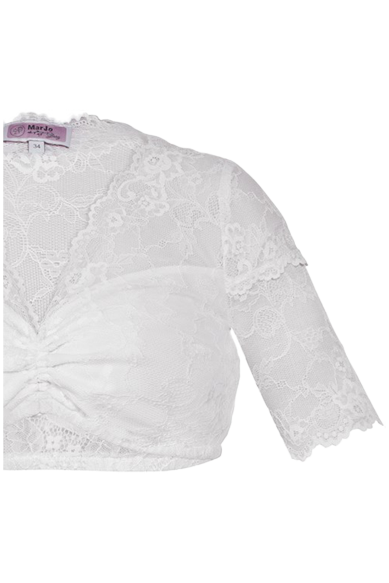 Dirndlbluse mit Spitze und halblangen rmeln offwhite Bild 2