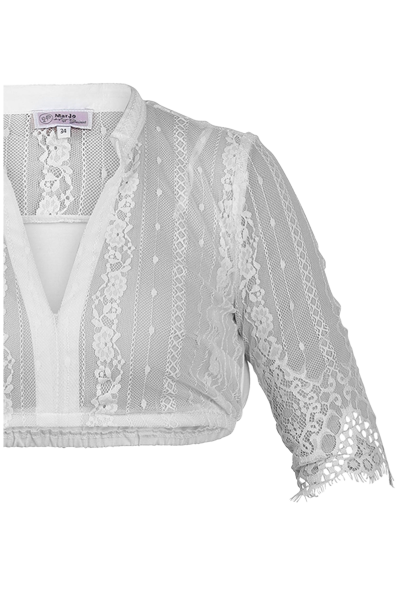 Dirndl-Bluse mit Stehkragen aus Spitze transparent wei Bild 2