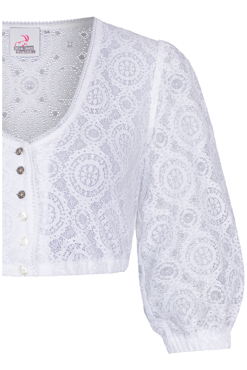 Dirndlbluse mit 3/4-Arm weiter rmel wei Bild 2