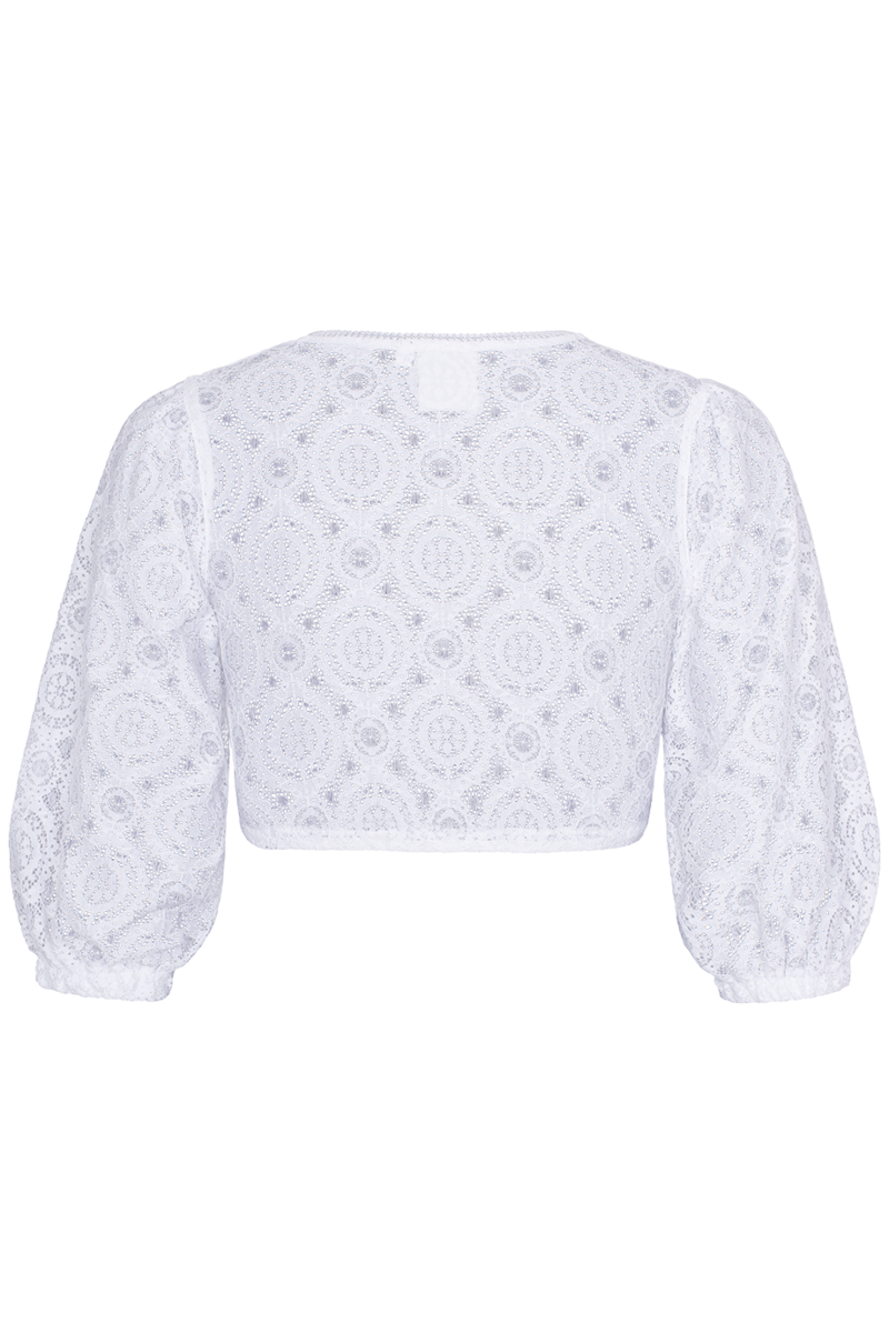 Dirndlbluse mit 3/4-Arm weiter rmel wei Bild 2