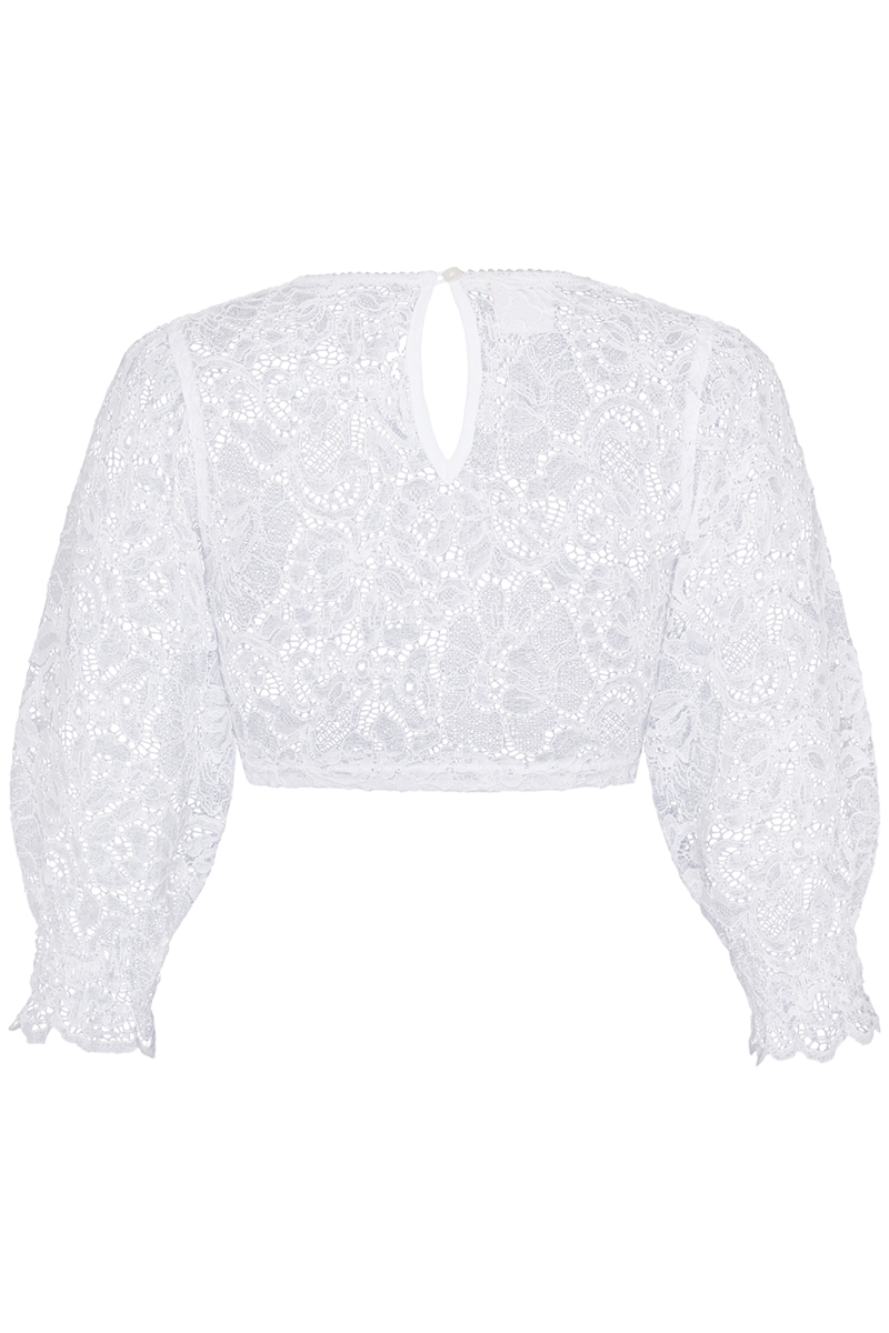 Dirndlbluse Spitze mit weitem 3/4-Arm wei Bild 2