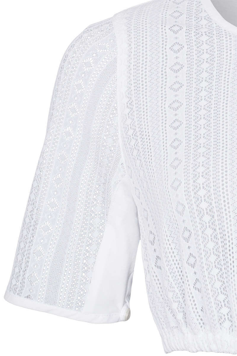 Damen Dirndl Bluse kurzarm weiss Bild 2