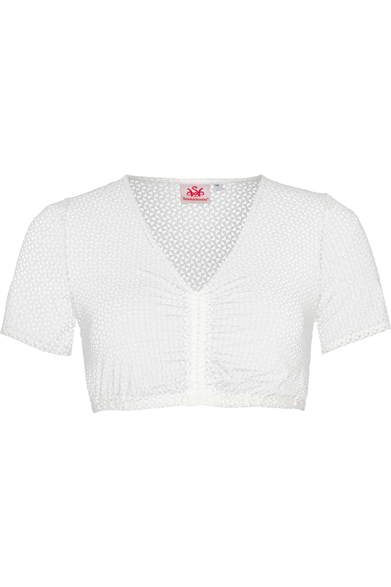 Dirndlbluse Kurzarm mit V-Ausschnitt offwhite