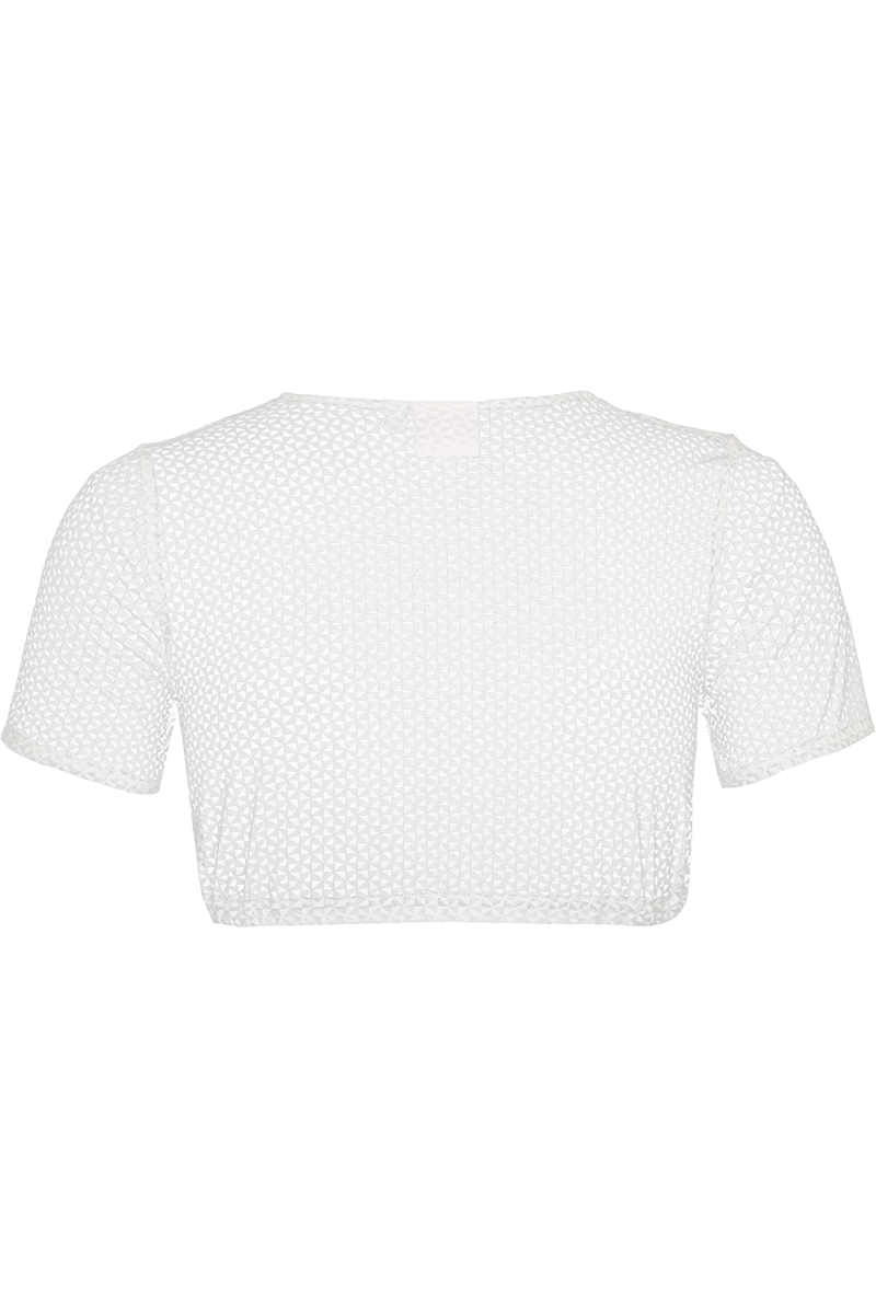 Dirndlbluse Kurzarm mit V-Ausschnitt offwhite Bild 2