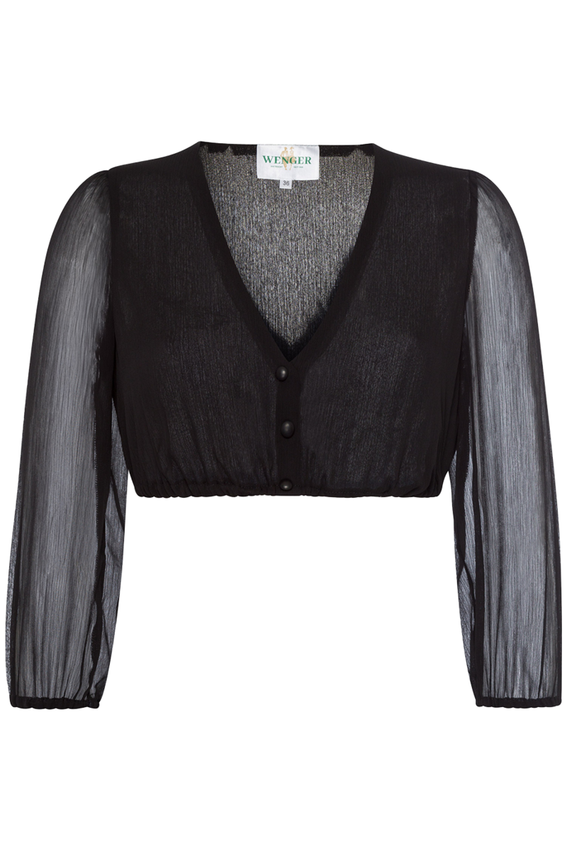 Dirndlbluse mit 3/4-Arm schwarz