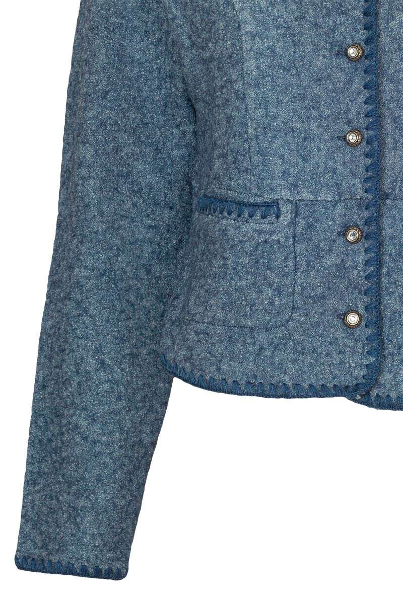 Trachtenjacke mit Stehkragen Dirndljacke jeansblau meliert Bild 2