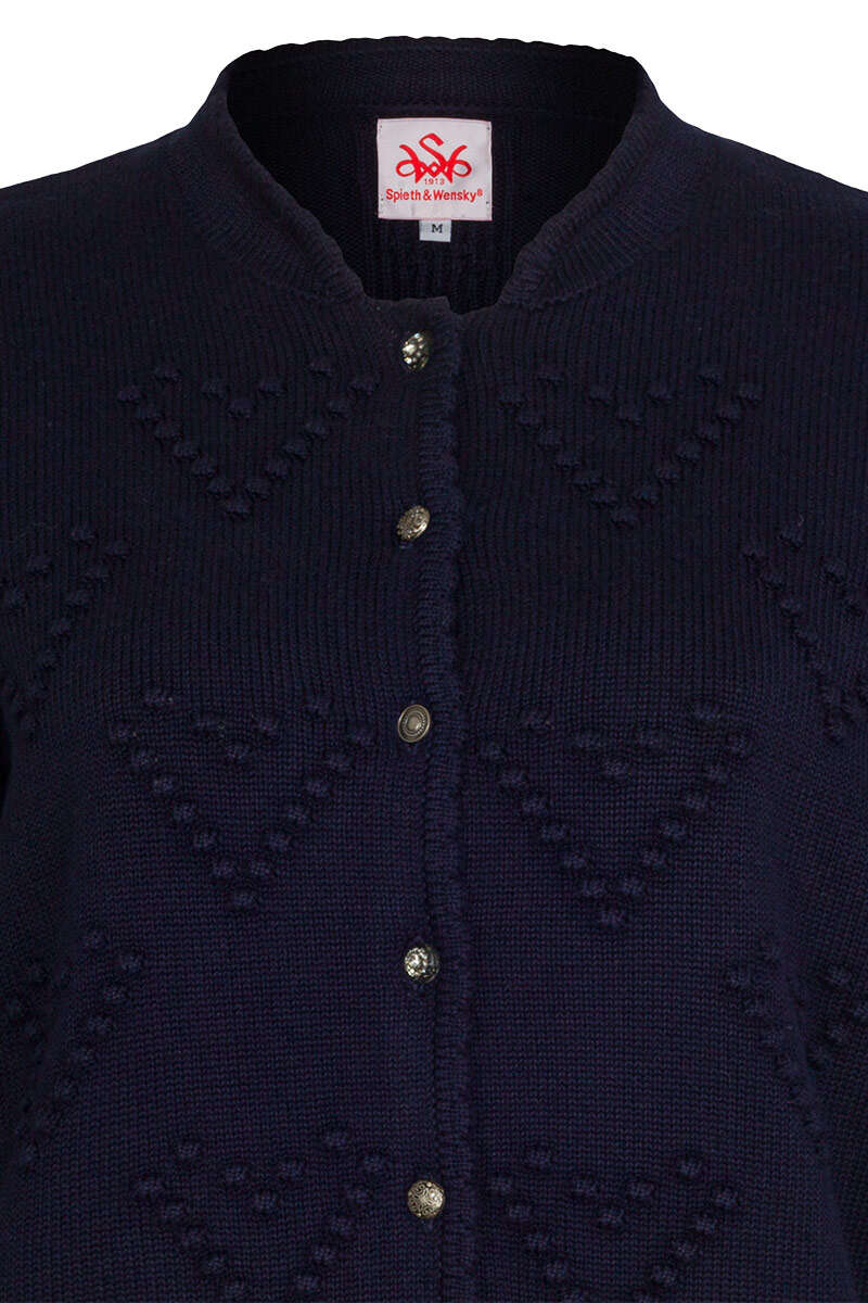 Dirndljacke Trachtenajcke mit Herzen nachtblau Bild 2