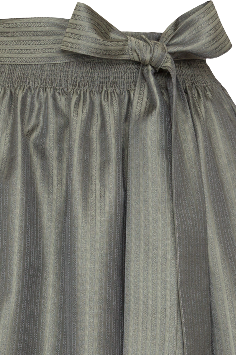Damen Dirndlschrze lang mit Bltenrankenmuster oliv Bild 2